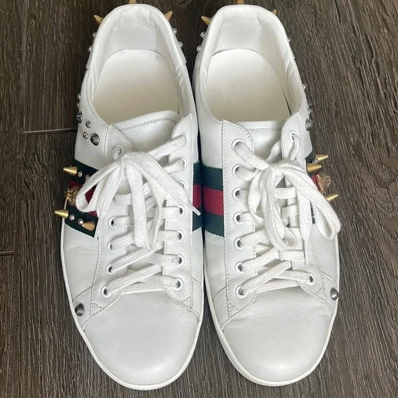 EUC Authentic Gucci Ace Punk Stud Sneakers - Picture 6 of 8